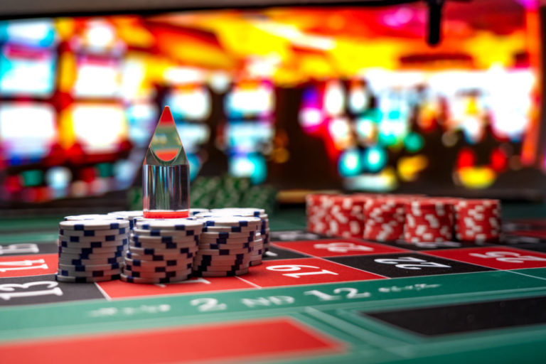 Roulette table close up at the Casino - Selective Focus