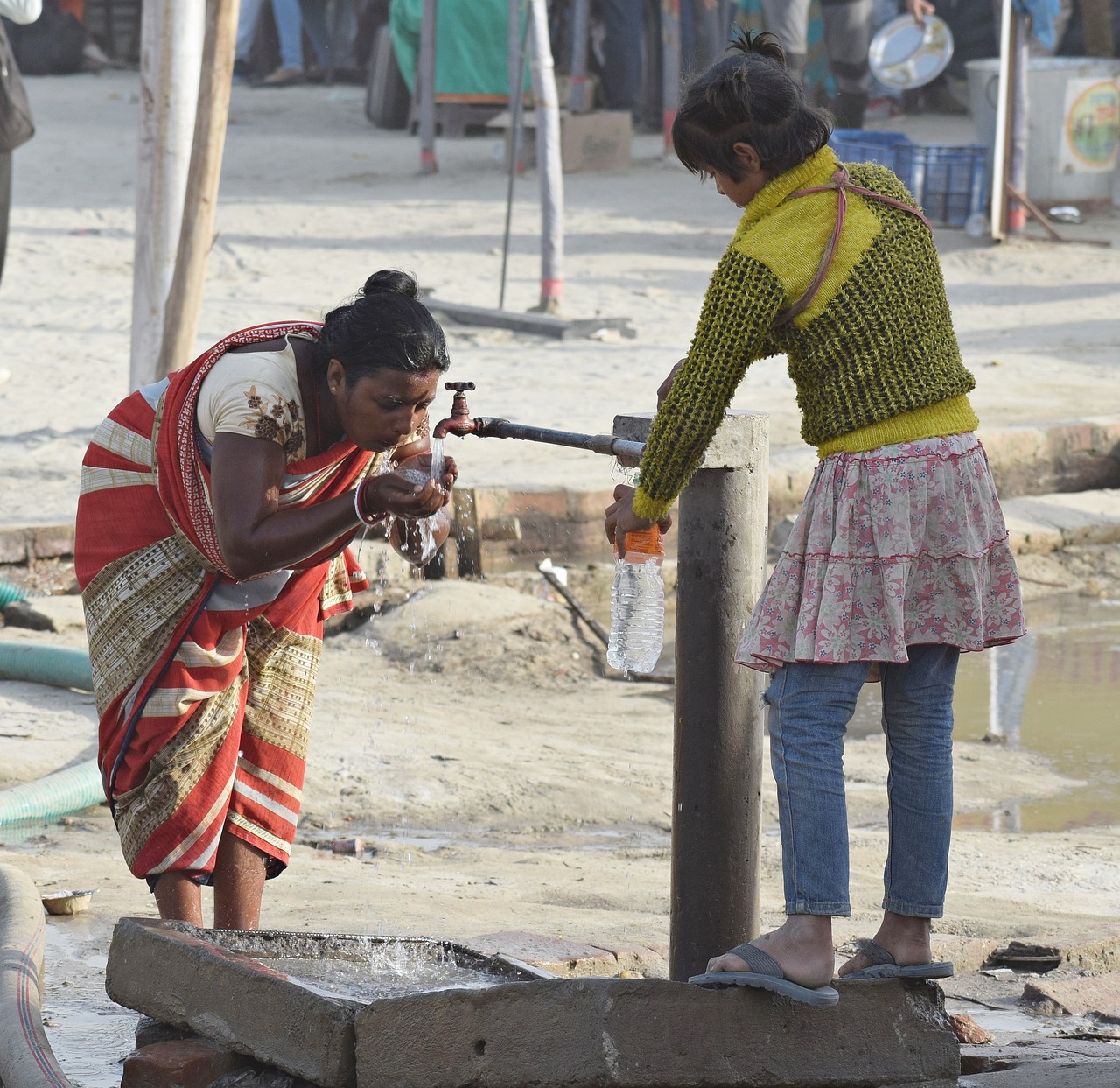 Public tap, drinking, water — Coronavirus disease 2019